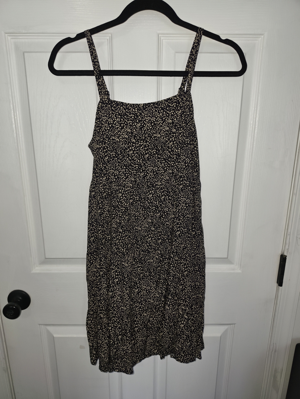 Old Navy Black and Cream Printed Mini Dress